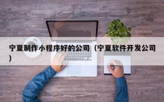 宁德宁夏制作小程序好的公司（宁夏软件开发公司）